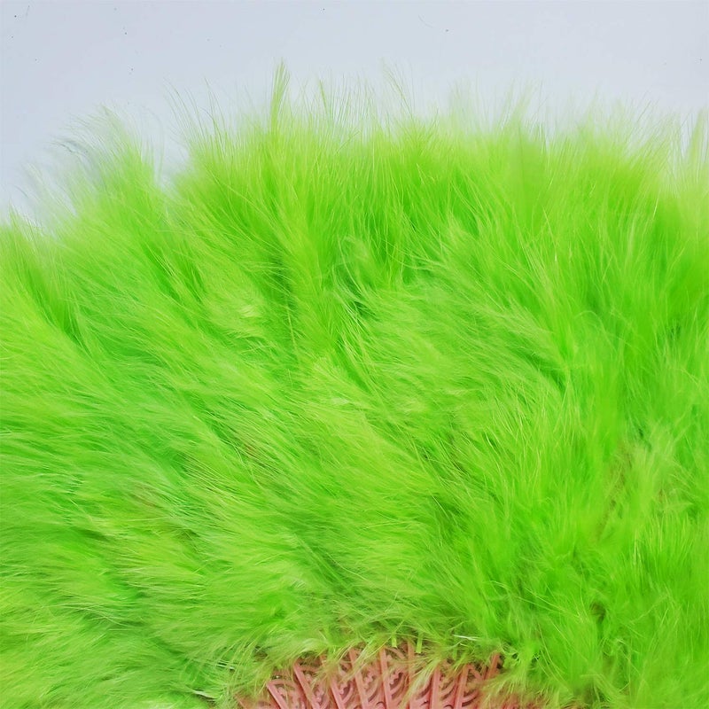 Happy Feather Handheld Marabou Feather Fan, 1920s Vintage Style Flapper Hand Fan for Costume Party and Dancing-Green - Image 4